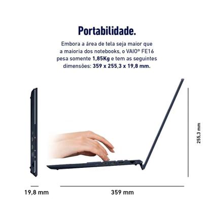 Imagem de Notebook Vaio FE 16 Intel Core i5 1335U 8gb 512gb Ssd Linux 16"