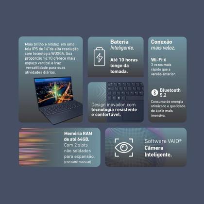Imagem de Notebook Vaio FE16 16'' WUXGA I5-1334U 16GB SSD 512GB Window