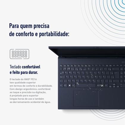 Imagem de Notebook VAIO FE16 Intel Core i7-1355U 32GB RAM 512GB SSD Tela 16" IPS WUXGA Linux - Cinza Grafite