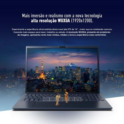 Imagem de Notebook VAIO FE16 Intel Core i7-1355U Linux 32GB RAM 512GB SSD 16" IPS WUXGA Antirreflexo - Cinza Grafite