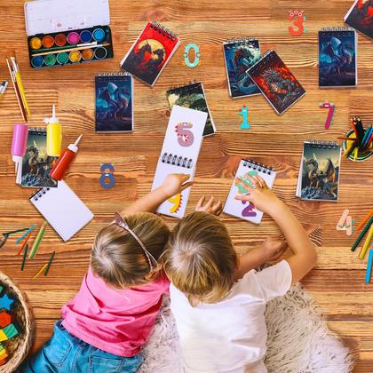 Imagem de Notebooks Mini Dragon Yoirrat, pacote com 24 para meninos e meninas