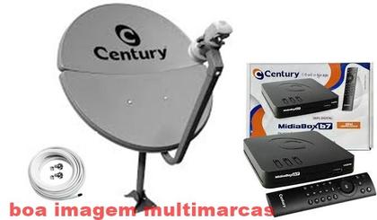 Imagem de Nova Antena Parabólica 60cm  com Recepitor Digital HD da Century Midiabox B7