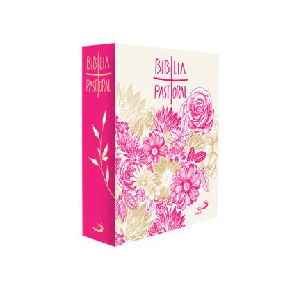 Imagem de Nova Biblia Católica Pastoral - Bolso - Floral Rosa