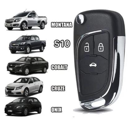 Imagem de Nova Chave Canivete Chevrolet 3 botões Gm Adaptação Onix Cruze Cobalt S10 Tracker Spin Prisma