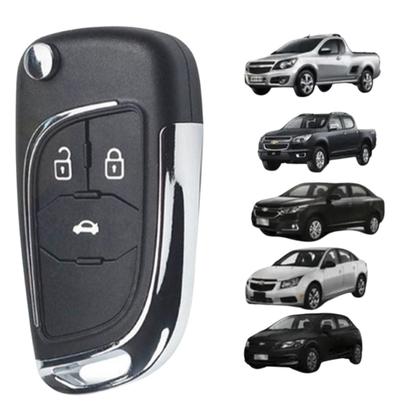 Imagem de Nova Chave Canivete Chevrolet 3 botões Gm Adaptação Onix Cruze Cobalt S10 Tracker Spin Prisma