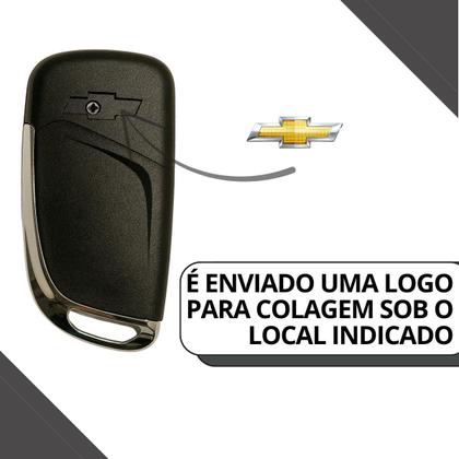 Imagem de Nova Chave Canivete Chevrolet Onix Prisma Spin Cruze Tracker OCA Cromada 2 Botões Lamina Virgem
