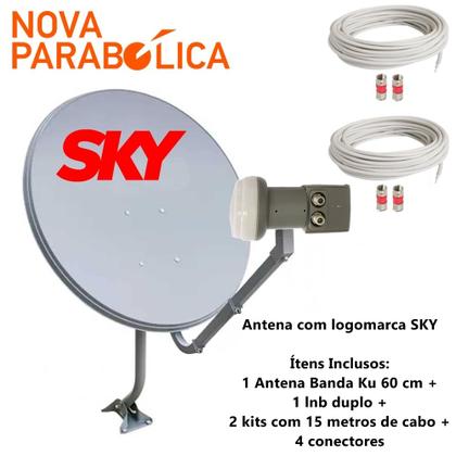 Imagem de Nova Parabólica SKY LIVRE com 02 pontos de TV em Full HD