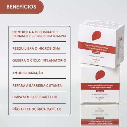 Imagem de Noviole Shampoo Sólido Anticaspa SeboControl DS Oleosidade e Caspa Couro Cabeludo Face 85g