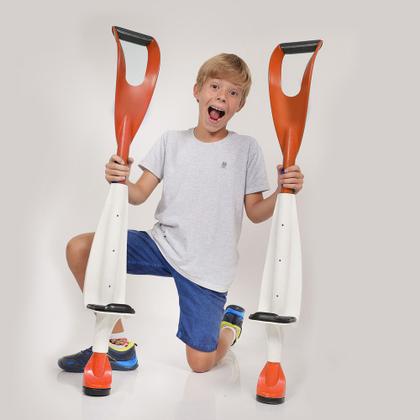 Imagem de Novo Brinquedo Perna De Pau Do Futuro Xleg Infantil Laranja + Acessórios