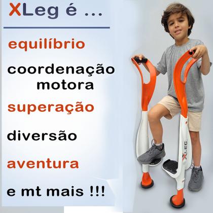 Imagem de Novo Brinquedo Perna De Pau Do Futuro Xleg Infantil Laranja + Acessórios