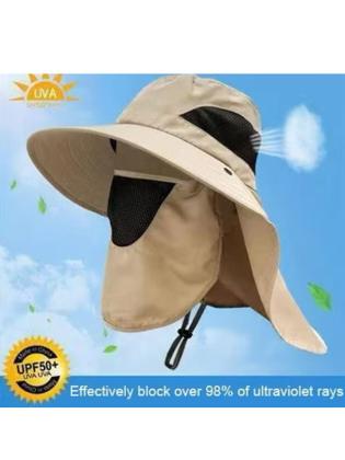 Imagem de Novo chapéu de sol protetor solar destacável masculino, chapéu de pesca de montanhismo de Verão