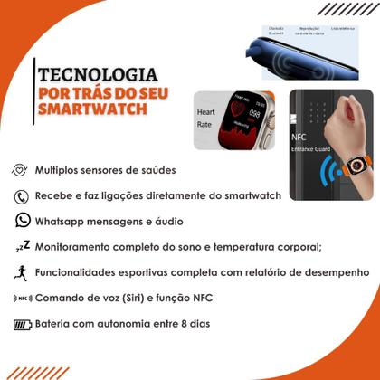 Imagem de Novo Relógio Smartwatch W29 Max Pro Preto Series 9 Modelo Original + 2 Pulseiras