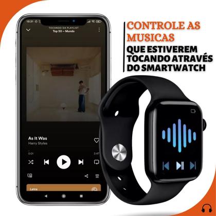 Imagem de Novo Relógio Smartwatch W29 Max Pro Preto Series 9 Modelo Original + 2 Pulseiras
