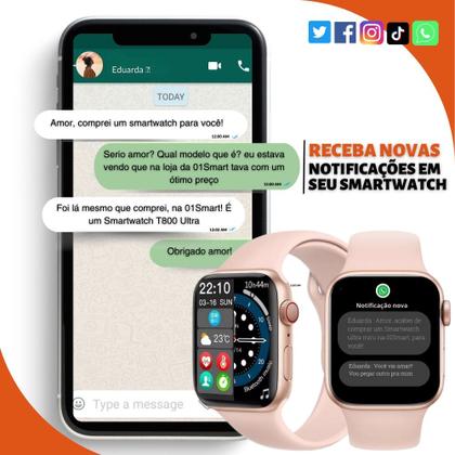 Imagem de Novo Relógio Smartwatch W29 Max Pro Rosa Series 9 Modelo Original + 2 Pulseiras