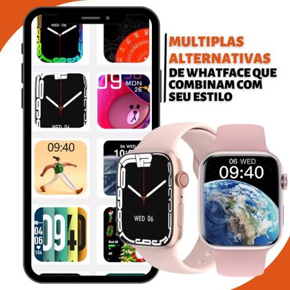 Imagem de Novo Relógio Smartwatch W29 Max Pro Rosa Series 9 Modelo Original + 2 Pulseiras