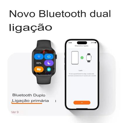 Imagem de Novo Smartwatch W99+ Plus 45mm Amoled Ilha Dinâmica Chatgpt 45mm GPS NFC