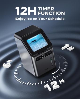 Imagem de Nugget Ice Maker Silonn Timer com limpeza automática de 20 kg/dia