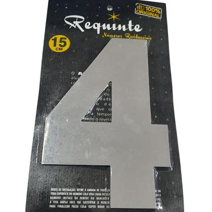 Imagem de Número 4 Residencial Cromado 15 cm Médio - Requinte