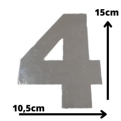 Imagem de Número 4 Residencial Cromado 15 cm Médio - Requinte