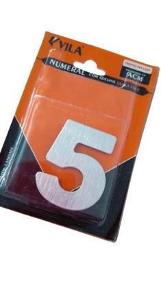 Imagem de Numero acm aco escovado 60mm (5) vila - 7896112462255