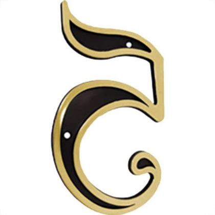 Imagem de Numero Colonial Preto/Dourado N.5