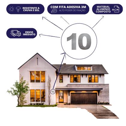 Imagem de Número de Identificação em ACM para Residência e Comércio Aço Escovado