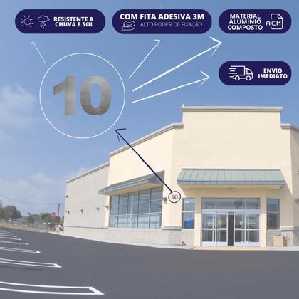 Imagem de Número de Identificação em ACM para Residência e Comércio Aço Escovado