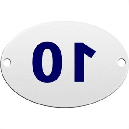 Imagem de Numero Oval Chapa Esmaltado Caiado 10  - Kit C/10