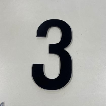 Imagem de Número Residencial Alumínio ACM Preto Grande 19cm c/ fita