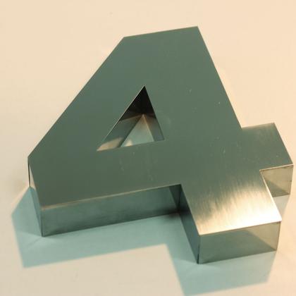 Imagem de Números Inox (algarismos) - Para Fachadas - 15cm - (Nº 4)
