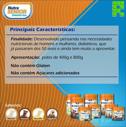 Imagem de Nutra Senior 50+ Diabetics Care 400g - Suplemento Alimentar ZERO AÇÚCAR