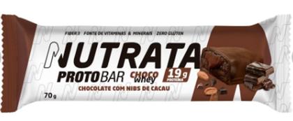 Imagem de Nutrata Proto Bar Whey 63g display com 9 barras - Chocolate Meio Amargo com Nibs de Cacau