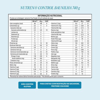 Imagem de Nutren Control Baunilha Complemento Alimentar 740g