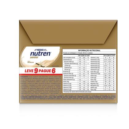 Imagem de Nutren Senior Complemento Alimentar Sabor Baunilha Zero Lactose 200ml cada Leve 9 Pague 6