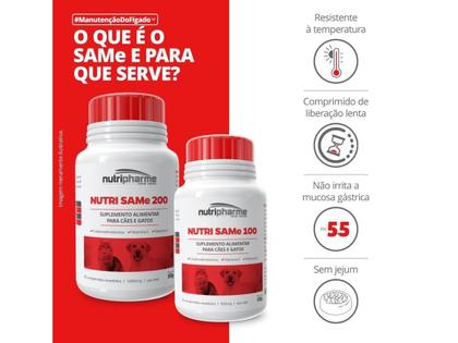 Nutri Same 200 30 Comprimidos - Nutripharme - 3 Unidades Imagem de Nutri Same 200 30 Comprimidos - Nutripharme - 3 Unidades
