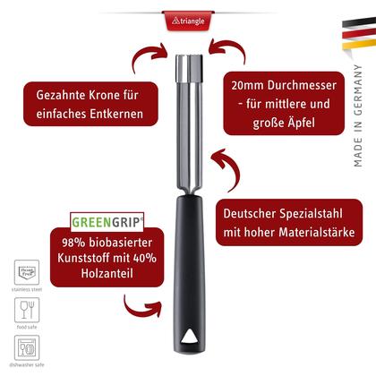 Imagem de O aço inoxidável triangular Apple Corer remove o núcleo em segundos