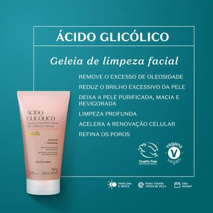 Imagem de O BOTICARIO BOTIK ACIDO GLICOLICO GELEIA LIMPEZA FACIAL 150g - OBoticário