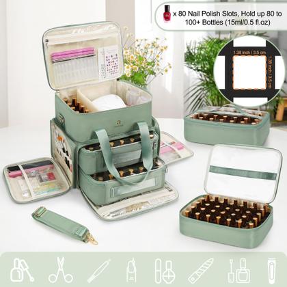 Imagem de O organizador de esmaltes Relavel Double Layer contém 80-100 garrafas