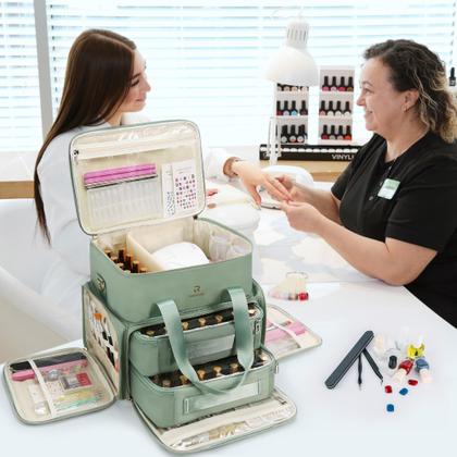 Imagem de O organizador de esmaltes Relavel Double Layer contém 80-100 garrafas