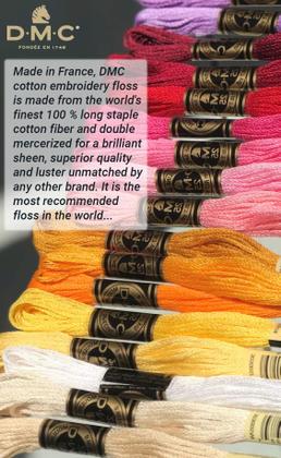 Imagem de O pacote de fio dental DMC, cores populares, linha de bordar DMC e kit de fio dental DMC incluem um pacote de 36 cores variadas com agulhas de mão DMC Mouline de algodão branco/preto e ponto cruz DMC.