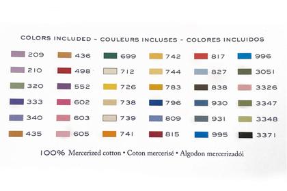 Imagem de O pacote de fio dental DMC, cores populares, linha de bordar DMC e kit de fio dental DMC incluem um pacote de 36 cores variadas com agulhas de mão DMC Mouline de algodão branco/preto e ponto cruz DMC.
