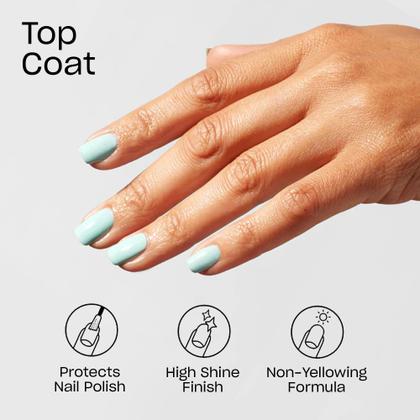 Imagem de O revestimento superior de esmalte OPI High Gloss Shine evita lascas