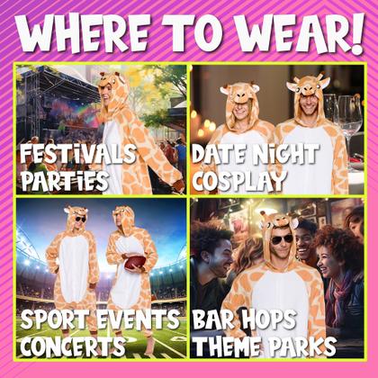 Imagem de O traje funciona! macacão adulto Halloween Animal Giraffe XS