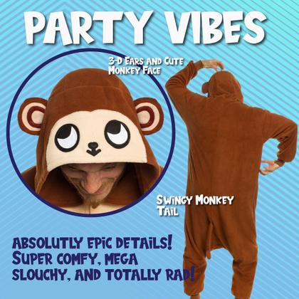 Imagem de O traje funciona! Macacão adulto Halloween Monkey para adultos