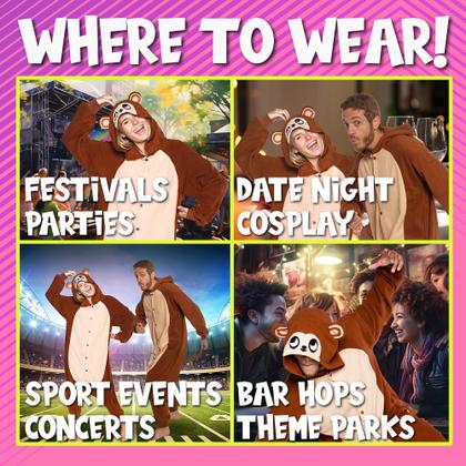 Imagem de O traje funciona! Macacão adulto Halloween Monkey para adultos