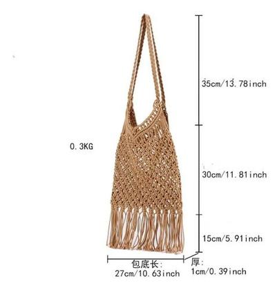 Imagem de O0205-Bolsa Feminina Crochê Leve Franja Praia Hippie Verão 4o27129