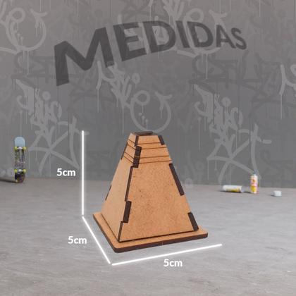 Imagem de Obstáculo Cone para Pista Skate de Dedo Fingerboard Radical Kit 3un Mdf Madeira