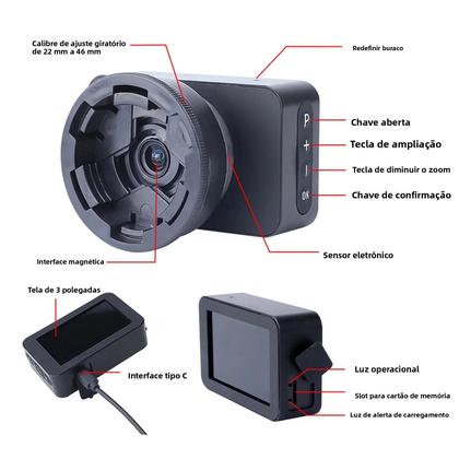 Imagem de Ocular De Telescópio Com Display Colorido 4K De 3 Polegadas Para Astrofotografia E Observação De