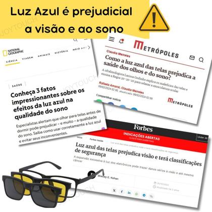 Imagem de Óculos Anti Luz Azul Lente Amarela Proteção Contra Reflexos