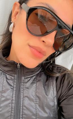 Imagem de Óculos Aviador Lente Marrom Moda Blogueira Estilo Tendência